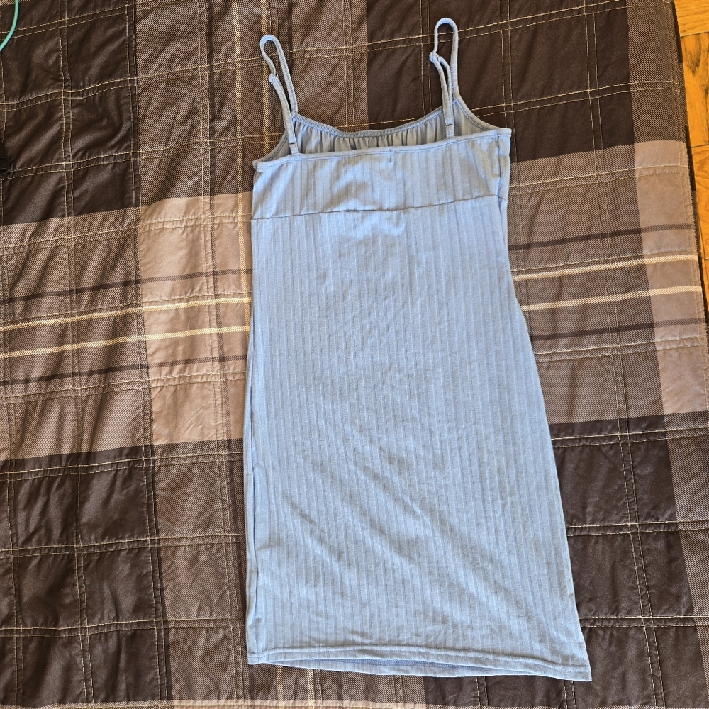 Streetwear Society Ribbed Baby Blue Mini Dress Adjustable Strap NWT WOMENS Small - Picture 5 of 12